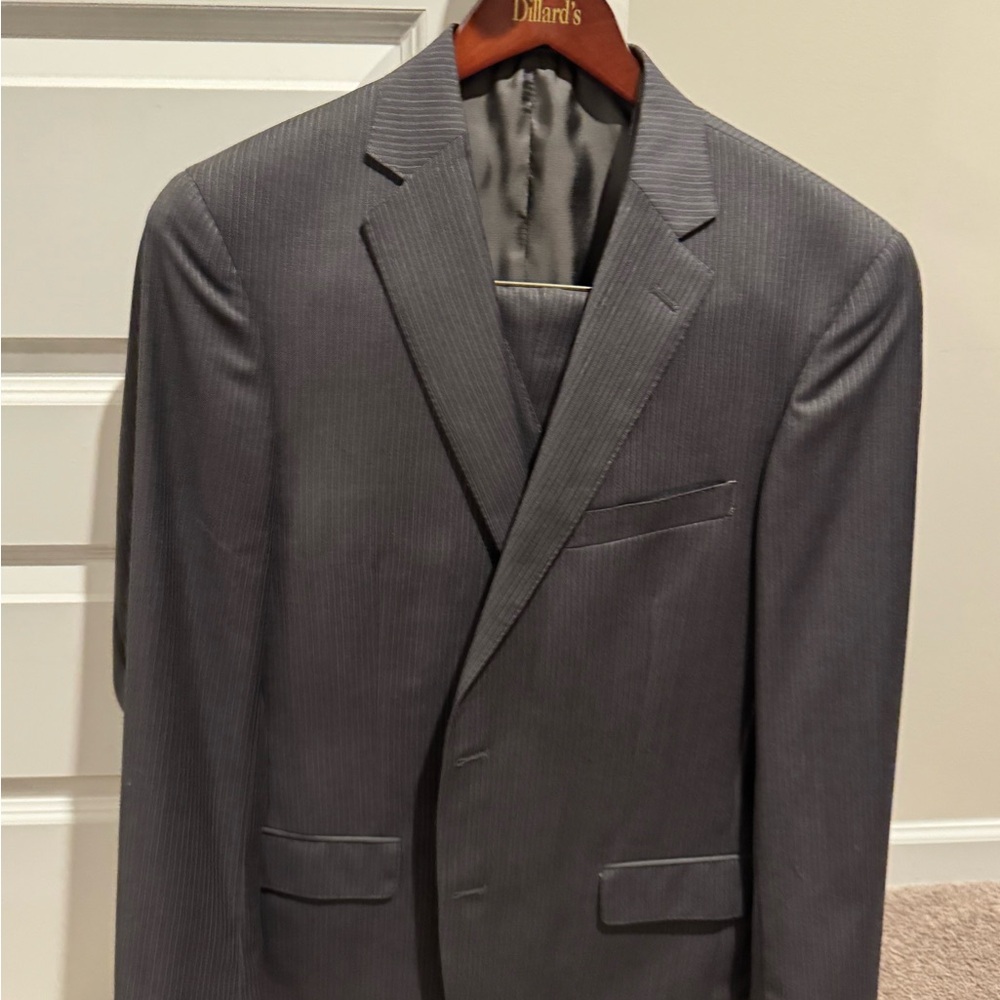 Hart Schaffner Marx Charcoal Pinstripe Suit